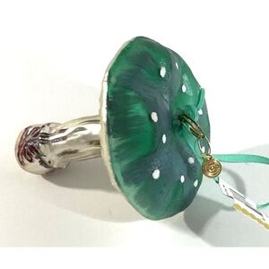 Nathalie Lete Green Glass Mushroom Ornament